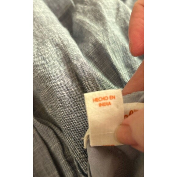 Cat & Jack S 6-6X Blue  bell sleeve girls embroidered floral boho cotton blouse - Picture 7 of 9